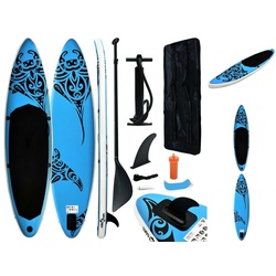 vidaXL Schlauchboot Aufblasbares Stand Up Paddle Board Set 320x76x15 cm Blau blau