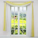 SCHOAL Querbehang Gardine Freihanddeko aus transparentem Voile Deko Gardinen Schals Vorhang Farbverlauf Gelb HxB 140x400cm