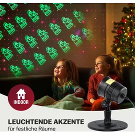 monzana LED Projektor Weihnachten Außen Farbwechsel Grün Rot Beleuchtung Projektorlampe Weihnachtsdeko Weihnachtsbeleuchtung Projektionslampe