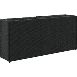 vidaXL Pflanzkübel mit 2 Töpfen 90 x 20 x 40 cm Schwarz