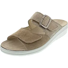 ROHDE Damen Pantolette Leder Zierschnalle Druck Wechselfußbett Rivella 5727, Größe:39 EU, Farbe:Beige - 39