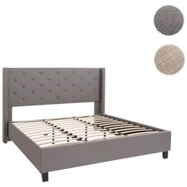 Mendler Polsterbett HWC-N59 180 x 200 cm Massivholz grau