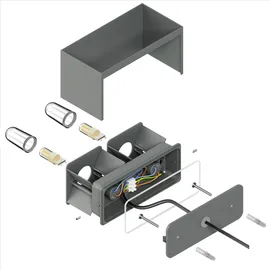 ledscom.de Wandleuchte CUBEL für außen, grau, IP65, Up & Downlight, inkl. 2 LED Lampen, je 4,1 W, 501lm, warmweiß