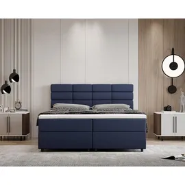panda möbel Boxspringbett 160 x 200 cm Dunkelblau