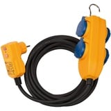 Brennenstuhl Schutzadapterkabel FI IP54 mit Powerblock, 4-fach, 5m, schwarz (1168720010)