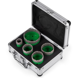 VEVOR Lochsägensatz Diamant Fliesenbohrer Lochsäge M14 Gewinde Diamantbohrer 60 mm Bohrerlänge Glasbohrer mit 5 Bohrern Werkzeugkasten