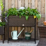 Outsunny Hochbeet Blumenkasten 70 x 30 x 70 cm Braun