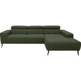 DOMO collection »Trento L-Form, mit Kufenfuß oder Einzelfuß« wahlweise mit Kopfteilverstellung, Recamiere links/rechts bestellbar