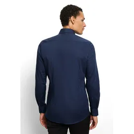 Olymp Langarmhemd Level Five Businesshemd, unifarben, body fit, Royalkentkragen blau 44