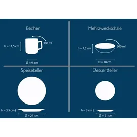 CreaTable Malmö Kombiservice 16-tlg. beige