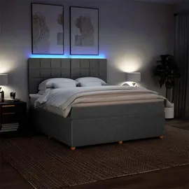 vidaXL Boxspringbett 180 x 200 cm Dunkelgrau