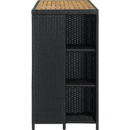 vidaXL Bartisch mit Regal 120 x 60 x 110 cm Schwarz