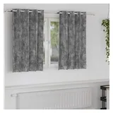 vidaXL Samtvorhänge mit Vorhängen 2 pcs Grau 140 x 140 cm Samt