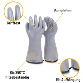 Moesta Grillhandschuhe Größe L Silikon grau