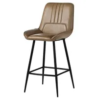 Massivmoebel24 Barstuhl Echtleder 52x57x108 beige IRON label #616