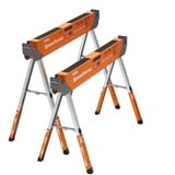 Bora Portamate Speedhorse XT Sägebock-Paar, 76,2–91,4 cm höhenverstellbare Beine, Metallplatte für 2 x 4, Heavy Duty Pro Tischsägebock für Bauunternehmer, Tischler – PM-4550T, Orange, 2 Stück