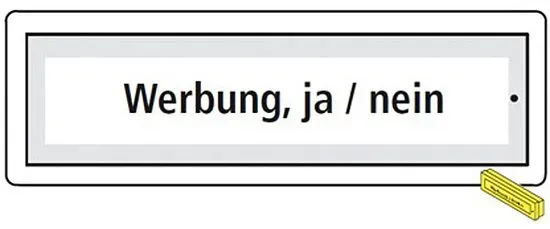 Namensschild RSA2 97-9-85368 Werbung ja/nein