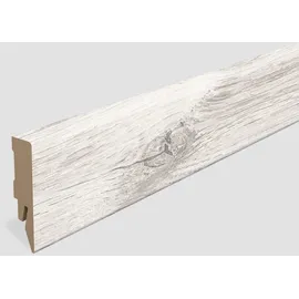 EGGER Sockelleiste L511 Kubisch für Fußboden Waltham 6 cm Eiche Weiß