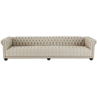 JVmoebel Chesterfield-Sofa, Creme Chesterfield Wohnzimmer Viersitzer Design Couchen Sofa Möbel beige