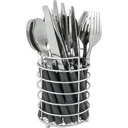 Edelstahl Besteckset 24-teilig Campingbesteck Camping Besteck Essbesteck grau No Size