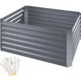 Tectake tectake® Hochbeet Salvia verzinkt 120x90x57cm - silber