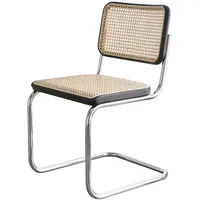 Thonet Stuhl Freischwinger S32V Eiche dark melange inkl. Filzgleiter Set / Gestell weiß lackiert