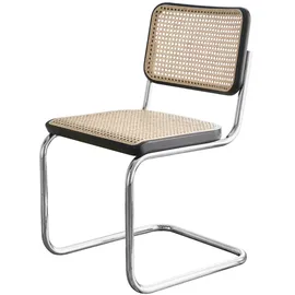 Thonet Stuhl Freischwinger S32V Eiche dark melange inkl. Filzgleiter Set / Gestell weiß lackiert