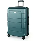 TAN.TOMI Handgepäckkoffer Trolley Hartschalenkoffer Hard Shell Hartschalenkoffer Trolley Koffer, 4 Rollen, Reisekoffer Reisekofferset Gepäck mit Zahlenschloss grün 76 cm