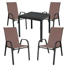 Mojawo Gartengarnitur 5-tlg. Anthrazit/Schwarz