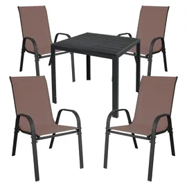 Mojawo Gartengarnitur 5-tlg. Anthrazit/Schwarz