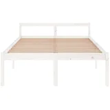 furnicato Bett Seniorenbett Weiß 140x200 cm Massivholz Kiefer (1-tlg) weiß