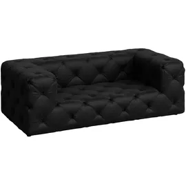 Home Affaire 2-Sitzer HOME AFFAIRE "FOLLINA", schwarz, B:193cm H:71cm T:100cm, 100% Polyester, Sofas, 2-Sitzer Sofa mit klassischer Chesterfield-Knopfheftung