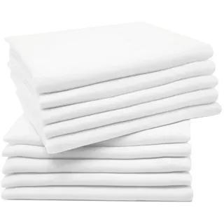 ZOLLNER 10er Set Musselin Spucktücher in 80x80 cm aus Baumwolle hautfreundliche Mulltücher - besonders weich und extrem saugstark - waschbar bis 95°C - in weiß
