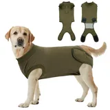 Hjumarayan Hunde Body - OP Anzug Hund Genesungsanzug | Alternative zum Halskragen | Atmungsaktiv, Weich & Elastisch | Verhindert Lecken & Kratzen | Für Rüden & Hündin, Armeegrün XXL