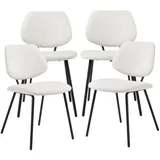 [en.casa] Esszimmerstuhl Köma Webstoff Beige 4er Set