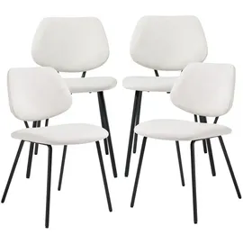 [en.casa] Esszimmerstuhl Köma Webstoff Beige 4er Set
