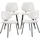 [en.casa] Esszimmerstuhl Köma Webstoff Beige 4er Set