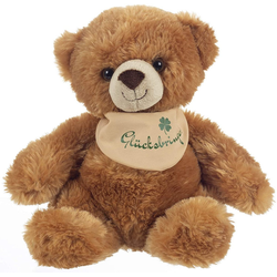 Uni-Toys Kuscheltier Teddybär mit Halstuch "Glücksbringer" - 25 cm (Höhe) - Plüsch-Bär, Teddy - Plüschtier