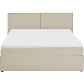 Atlantic Home Collection Boxbett "NIKITA", beige (cremeweiß), B:161cm L:209cm, ATLANTIC HOME COLLECTION, Komplettbetten, bodentiefes Bett, wahlweise mit Matratze und Topper