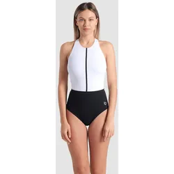 Badeanzug Damen arena Shapewear Silvia C-Körbchen - Black-white-black - 38