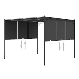 vidaXL Gartenpavillon mit Seitenvorhang 3 x 3 m anthrazit