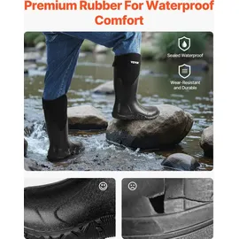Vevor Gummistiefel, Schutzschuhe, Arbeitsschuhe, rutschfeste Stiefel, isolierte Schlammstiefel, Arbeitsstiefel, ideal zum Wandern, Angeln, oder Gartenarbeit, Größe 11 US