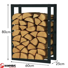 SCHMIDT security tools Kaminholzregal Stahl 60 x 25 x 80 cm Schwarz