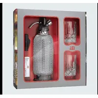 iSi Wassersprudler Classic silber + 10 Soda Kapseln + 2 Gläser