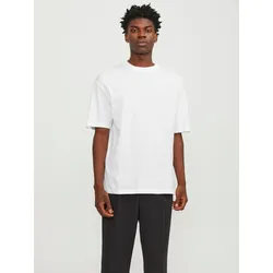 Oversize-Shirt »JJEBRADLEY Oversize T-Shirt mit klassischem Rundhalsausschnitt«, unifarben, oversize, Rundhals, Jersey, pflegeleicht, Gr. L, white, , 48169015-L