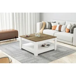 Livetastic Couchtisch Athena Weiß Walnuss 89 x 45 cm