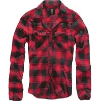 Brandit Textil Check Langarmhemd Red / Black L