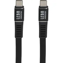 Menatwork Leba Innovation USB-Ladekabel USB-C® Stecker, USB-C® Stecker [1,20m, 100w, geflochtene Nylonummantelung gegen Ausfransen und Kabelgewirr] - Schwarz