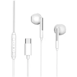 COFI 1453 In-Ear Kopfhörer Typ-C Headset mit Mikrofon USB-C Anschluss kompatibel mit Smartphones weiß