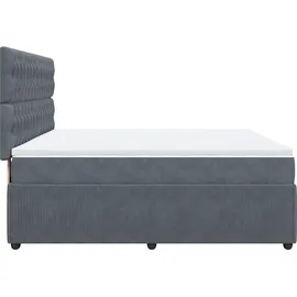 vidaXL Boxspringbett 180 x 200 cm Dunkelgrau